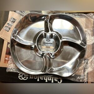 Calphalon Reflections Stainless Steel Divided Serving Tray Dish, chill and heat